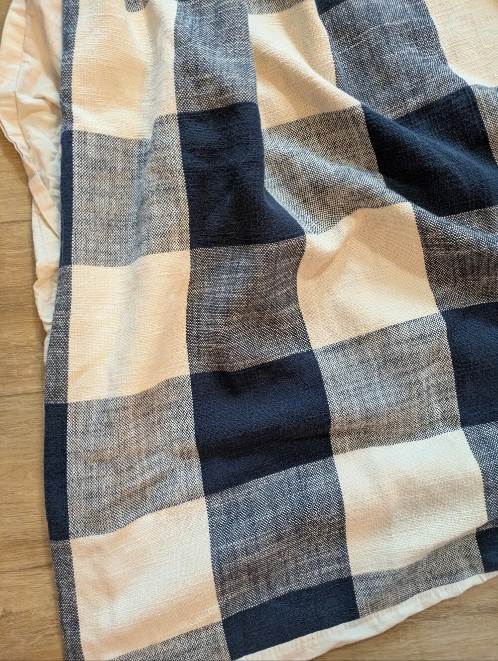 Pottery Barn Navy Bryce KING/CAL Duvet Cover Buffalo Check Plaid Cabin Lodge